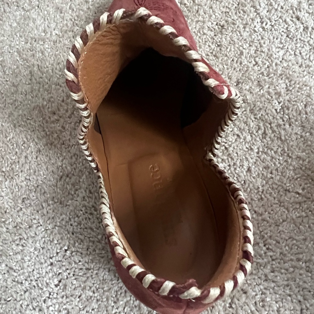 Sundance Suede Ankle Booties-  Burgundy - Italian Made size 37 (7) - Picture 8 of 10